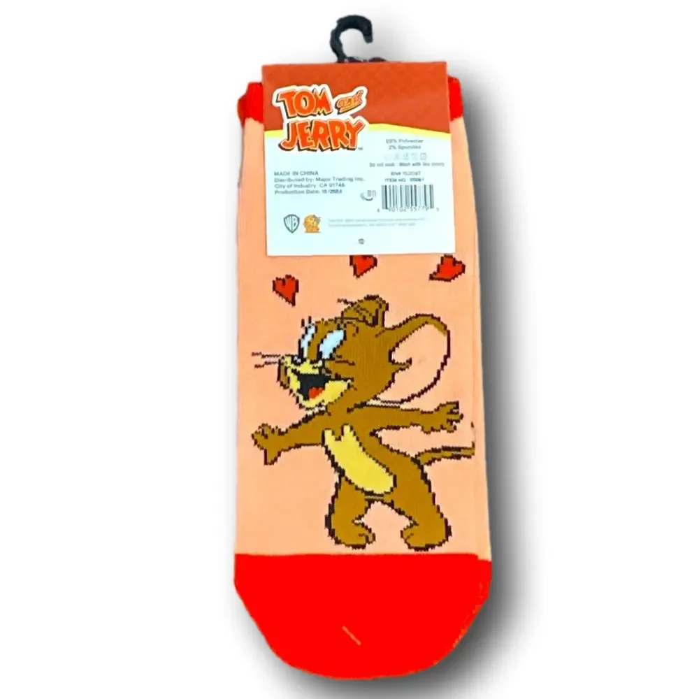 3/$20 Tom & Jerry Valentine's Day Hearts Funny Novelty Ankle Socks - NWT